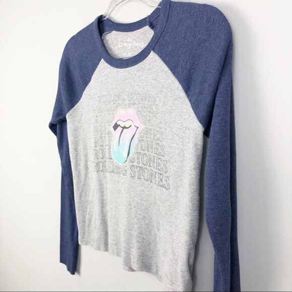 ROLLING STONES | Raglan Style Ribbed Shirt Medium - Picture 2 of 6